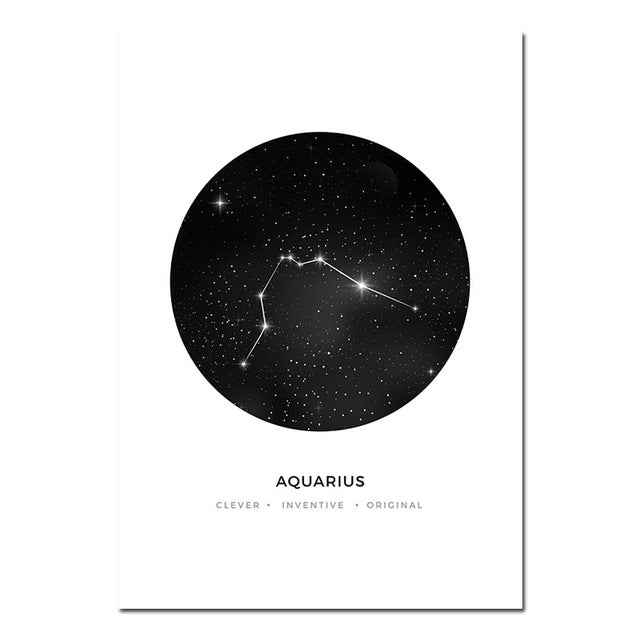 Aquarius Star Sign Canvas