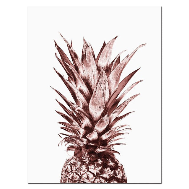 Rose Pink Pineapple & Heart Canvas