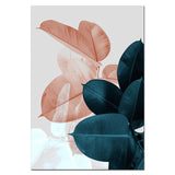 Leaves And Peony Canvas