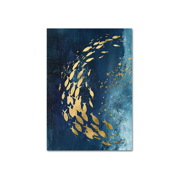 Golden River Fish Canvas