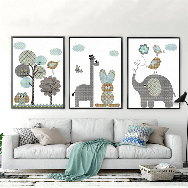 Giraffe & Bunny Canvas
