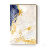 Modern Blue Gold White Sands Abstract Canvas