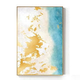 Modern Blue Gold White Sands Abstract Canvas