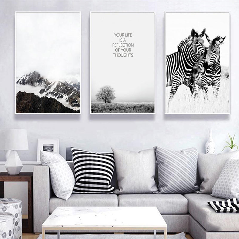Monochrome Zebra Canvas