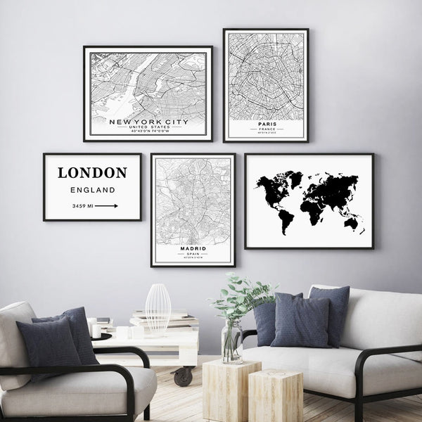 Famous City Maps Canvas