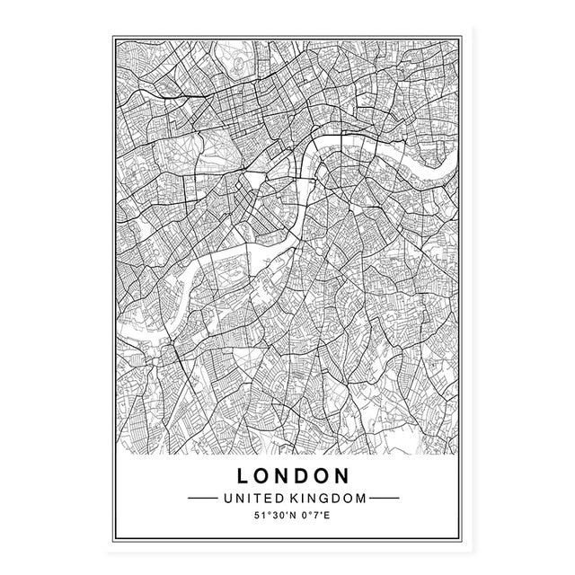 Famous City Maps Canvas