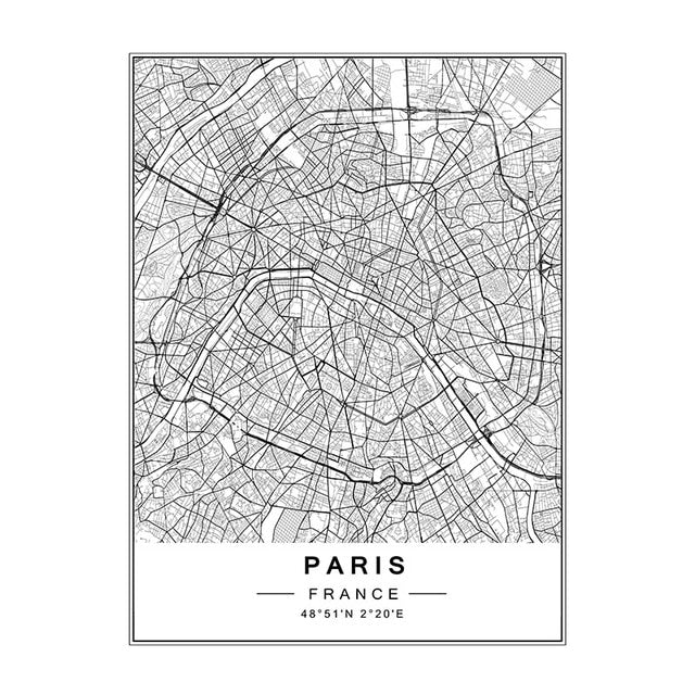 Famous City Maps Canvas