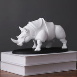 Standing Armored Rhino Sculpture